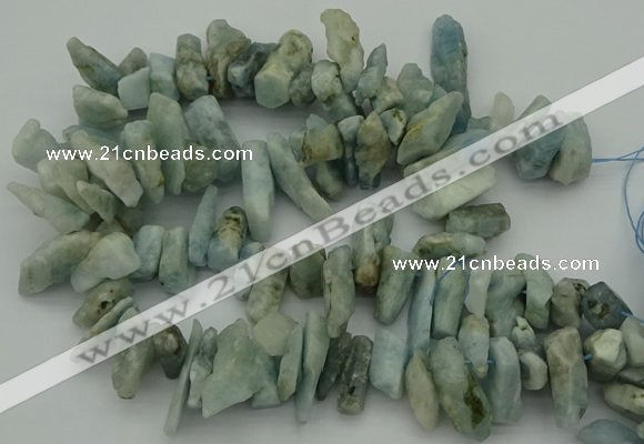 CTD422 Top drilled 10*20mm - 18*35mm nuggets aquamarine beads