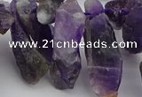 CTD427 Top drilled 8*25mm - 12*40mm nuggets amethyst beads