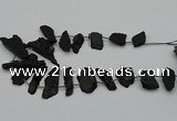 CTD438 Top drilled 10*25mm - 20*45mm freeform black tourmaline beads