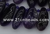 CTD448 Top drilled 10*20mm - 15*30mm freeform amethyst beads