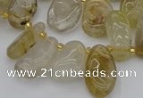 CTD449 Top drilled 10*14mm - 12*20mm freeform golden rutilated quartz beads