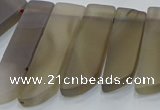 CTD4500 Top drilled 12*25mm - 12*50mm sticks matte grey agate beads