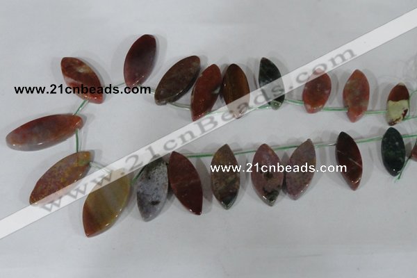 CTD46 Top drilled 12*23mm – 18*50mm marquise Indian agate beads