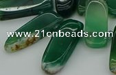 CTD463 15.5 inches 10*20mm - 12*35mm sticks green agate beads