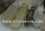 CTD465 15.5 inches 12*25mm - 15*45mm freeform grey agate beads