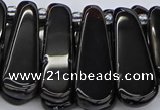 CTD470 15.5 inches 12*25mm - 15*45mm freeform black agate beads