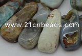 CTD472 15.5 inches 12*25mm - 15*45mm freeform blue opal beads