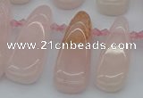 CTD476 Top drilled 12*25mm - 15*45mm freeform rose quartz beads