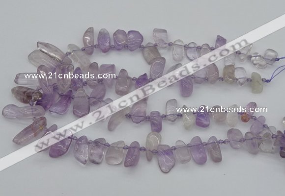 CTD478 Top drilled 10*15mm - 15*35mm freeform amethyst beads