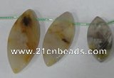 CTD48 Top drilled 15*30mm – 16*45mm marquise bamboo leaf agate beads