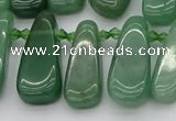 CTD488 Top drilled 10*22mm - 15*45mm freeform green aventurine beads