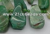 CTD493 Top drilled 10*22mm - 15*45mm freeform African jade beads