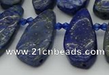 CTD496 Top drilled 10*22mm - 15*45mm freeform lapis lazuli beads