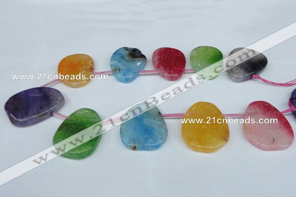 CTD504 Top drilled 25*35mm - 30*40mm freeform agate beads