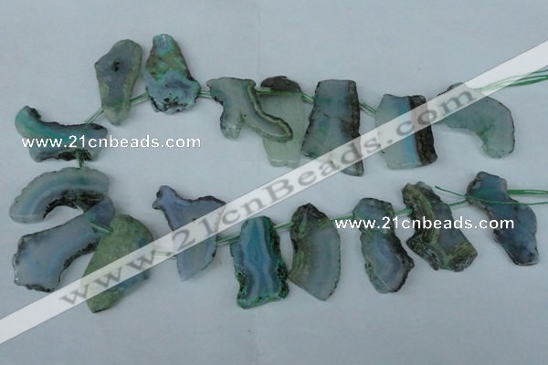 CTD515 Top drilled 15*25mm - 25*35mm freeform agate beads