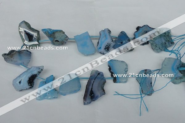 CTD517 Top drilled 15*25mm - 25*35mm freeform agate beads