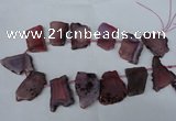 CTD521 Top drilled 20*30mm - 30*45mm freeform agate beads