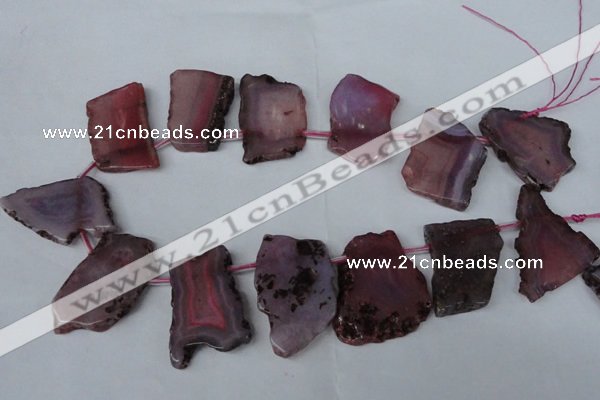 CTD521 Top drilled 20*30mm - 30*45mm freeform agate beads