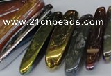 CTD526 Top drilled 10*25mm - 10*60mm wand plated agate beads