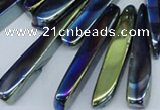 CTD528 Top drilled 10*25mm - 10*60mm wand plated agate beads