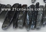 CTD530 Top drilled 10*25mm - 10*60mm wand plated agate beads