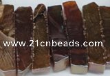 CTD534 Top drilled 10*30mm - 10*65mm wand plated agate beads