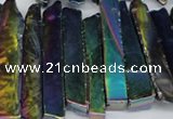 CTD537 Top drilled 10*30mm - 10*65mm wand plated agate beads