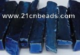 CTD538 Top drilled 10*30mm - 10*65mm wand plated agate beads