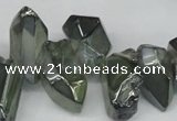 CTD542 Top drilled 10*15mm - 12*30mm nuggets plated quartz beads