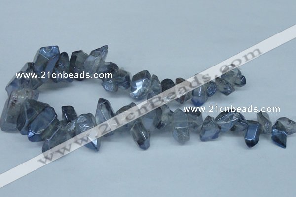 CTD544 Top drilled 10*15mm - 15*30mm nuggets plated quartz beads