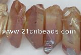 CTD547 Top drilled 12*25mm - 12*45mm nuggets plated quartz beads
