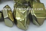 CTD550 Top drilled 10*25mm – 15*35mm nuggets plated quartz beads