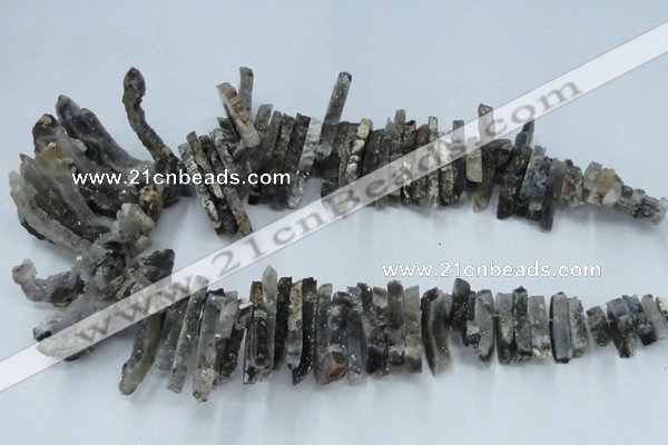 CTD555 Top drilled 6*15mm - 10*40mm wand agate beads