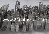 CTD557 Top drilled 6*15mm - 10*40mm wand plated agate beads