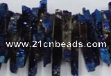 CTD560 Top drilled 6*15mm - 10*40mm wand plated agate beads