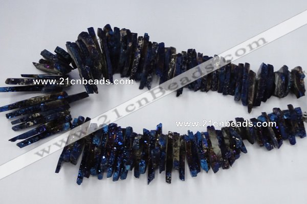 CTD560 Top drilled 6*15mm - 10*40mm wand plated agate beads