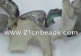 CTD563 Top drilled 10*20mm - 10*40mm freeform plated agate beads