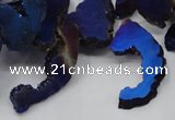 CTD566 Top drilled 10*20mm - 10*40mm freeform plated agate beads