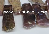 CTD568 Top drilled 15*25mm - 20*65mm freeform plated agate beads