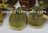 CTD572 Top drilled 20*30mm - 30*45mm freeform plated agate beads