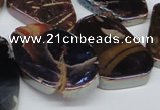 CTD574 Top drilled 20*30mm - 30*45mm freeform plated agate beads