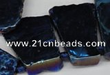 CTD579 Top drilled 20*30mm - 30*50mm freeform plated agate beads