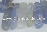 CTD581 Top drilled 8*25mm - 8*55mm wand blue lace agate beads