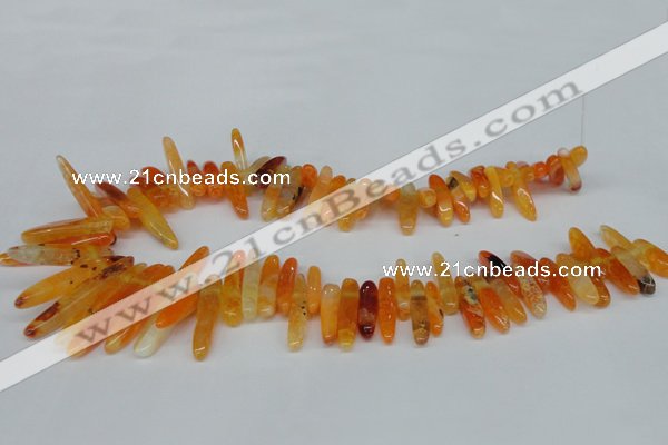 CTD584 Top drilled 6*20mm - 6*45mm wand agate gemstone beads