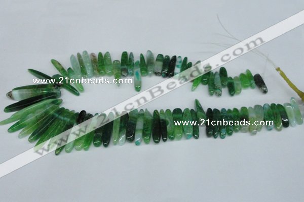 CTD586 Top drilled 6*20mm - 6*45mm wand agate gemstone beads