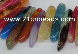 CTD590 Top drilled 6*20mm - 6*45mm wand agate gemstone beads