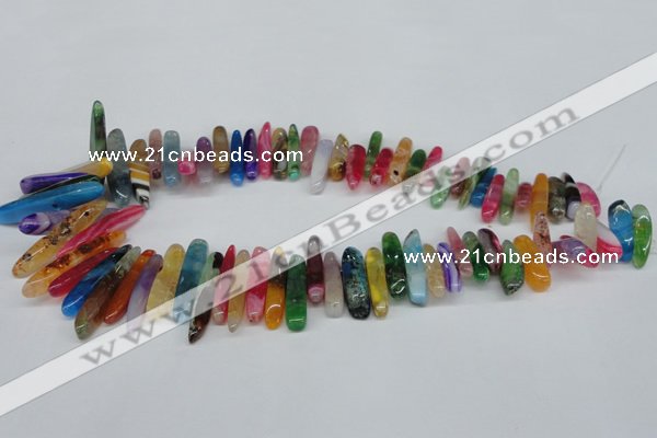 CTD590 Top drilled 6*20mm - 6*45mm wand agate gemstone beads