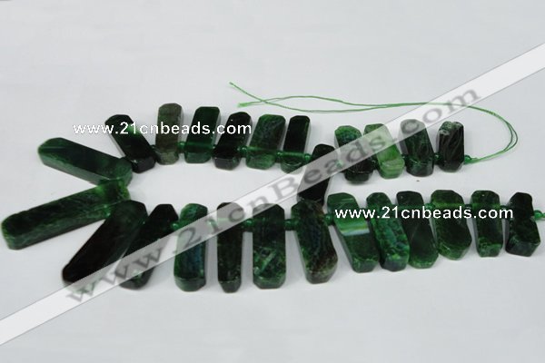 CTD593 Top drilled 12*30mm - 15*50mm wand agate gemstone beads