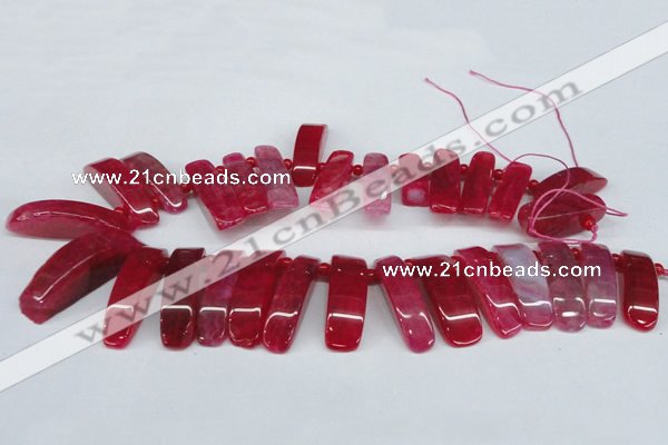 CTD598 Top drilled 10*30mm - 12*45mm wand agate gemstone beads