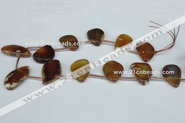 CTD609 Top drilled 20*25mm - 25*40mm freeform agate gemstone beads